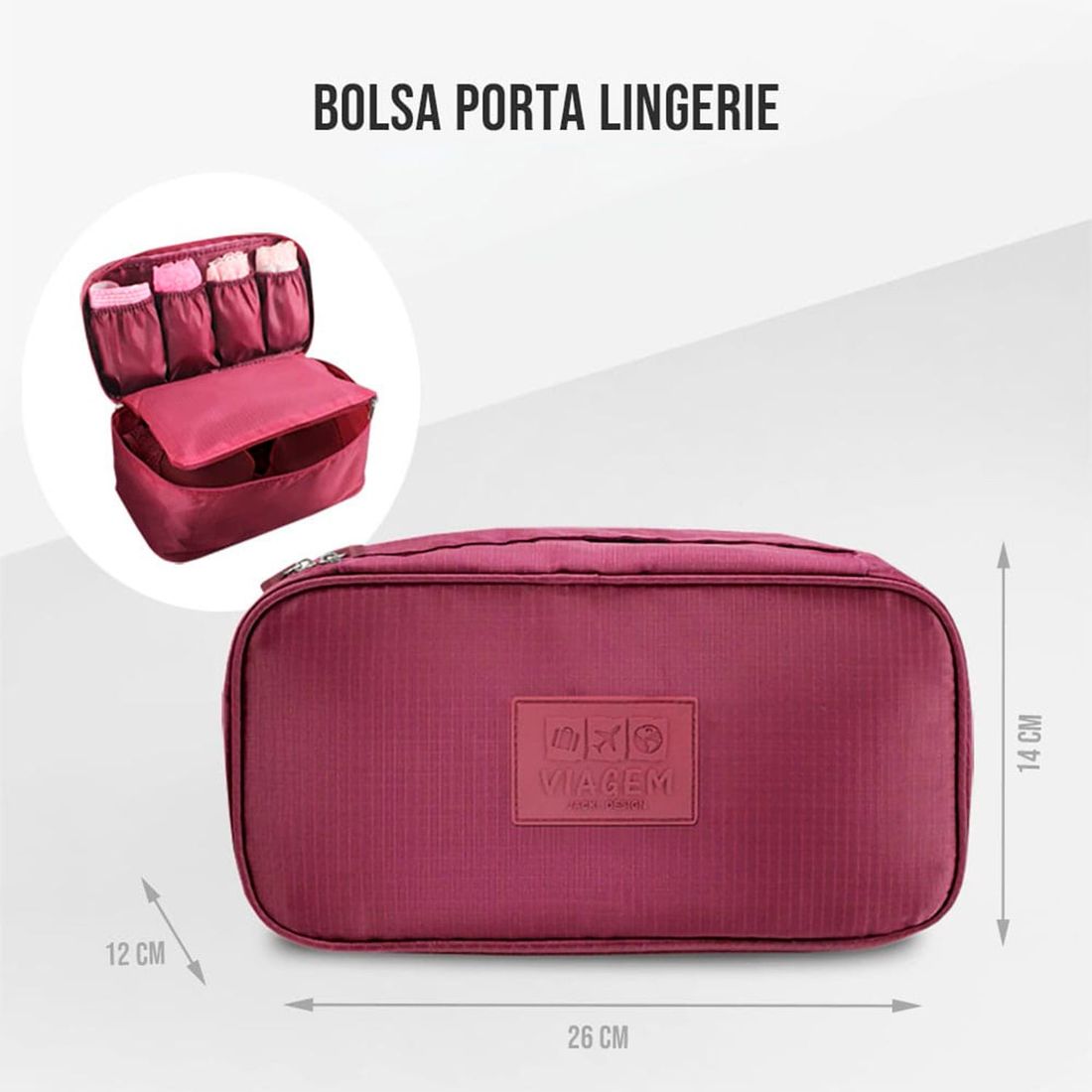Bolsa Porta Lingerie Vinho