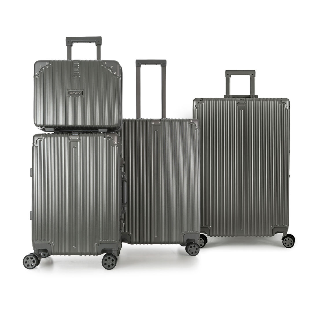 Kit de Viagem com 4 Peças Policarbonato ABS Noruega Maloa Chumbo