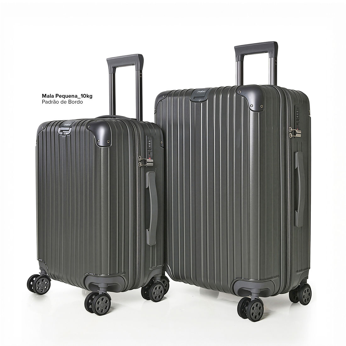 Mala de Viagem Média 23kg ABS Policarbonato com Expansor Brasil Maloa Chumbo