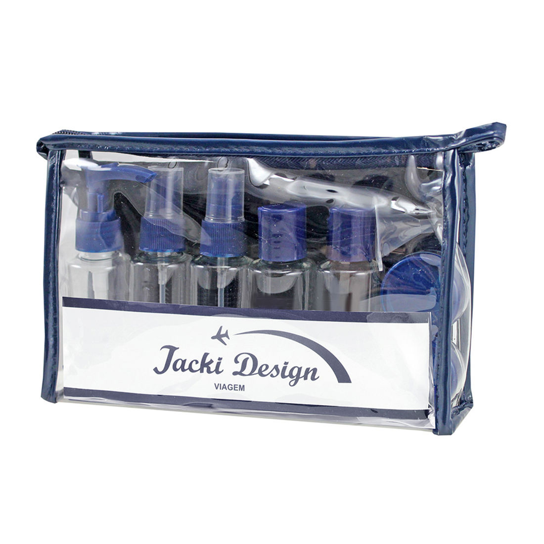 Kit de Frascos para Viagem de 10 Peças Azul Kit de Frascos para Viagem de 10 Peças Azul