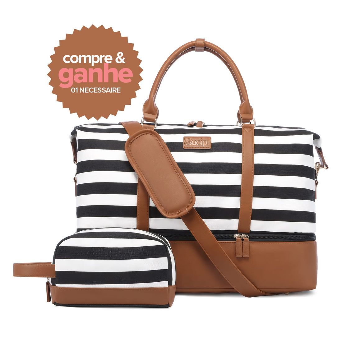 Bolsa de Viagem em Lona Weekend Listras Bolsa de Viagem em Lona Weekend Listras