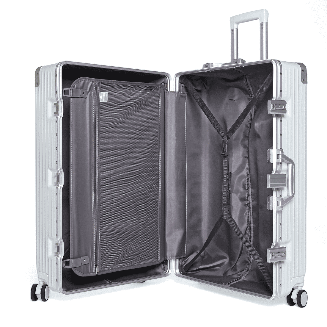 Compre Kit de Malas de Viagem Toronto Branca Media 23kg, Grande 32kg e Frasqueira e GANHE 2 Capas Transparentes Cinza