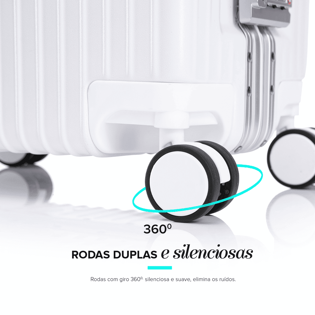 Compre Kit de Malas de Viagem Toronto Branca Media 23kg, Grande 32kg e Frasqueira e Leve 2 Capas Transparentes Cinza