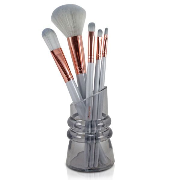 Kit De 5 Pincéis Com Suporte Prata