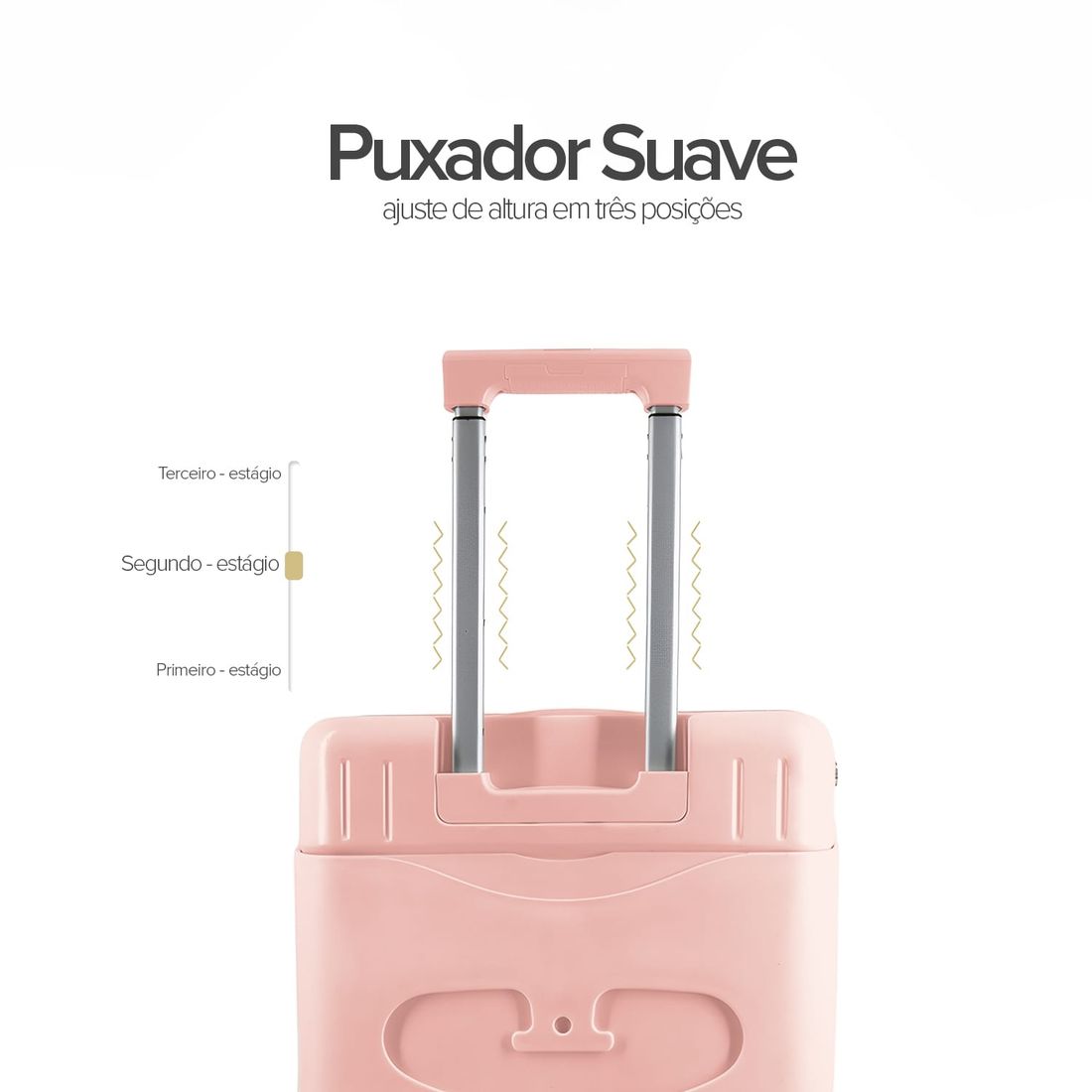 Kit Mala de Assento Grécia Media 23 kg Rosa, Bolsa Confort e Tag Good Travel Rosa