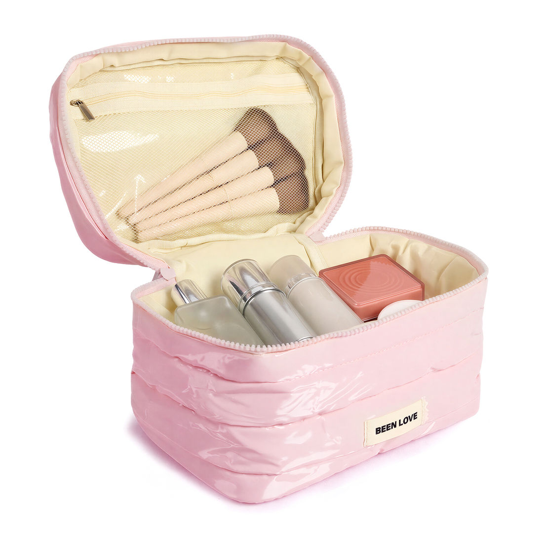 Kit de Acessórios Multifuncional com Necessaire, Porta Passaporte e Porta Notebook 14 Polegadas Puffer Maloa Rosa Kit de Acessórios Multifuncional com Necessaire, Porta Passaporte e Porta Notebook 14 Polegadas Puffer Maloa Rosa