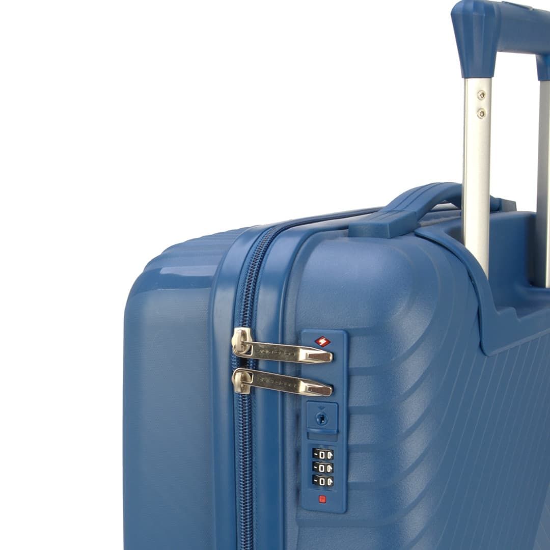 Mala de Viagem Grande 28 Chamonix Azul em polipropileno e com expansor