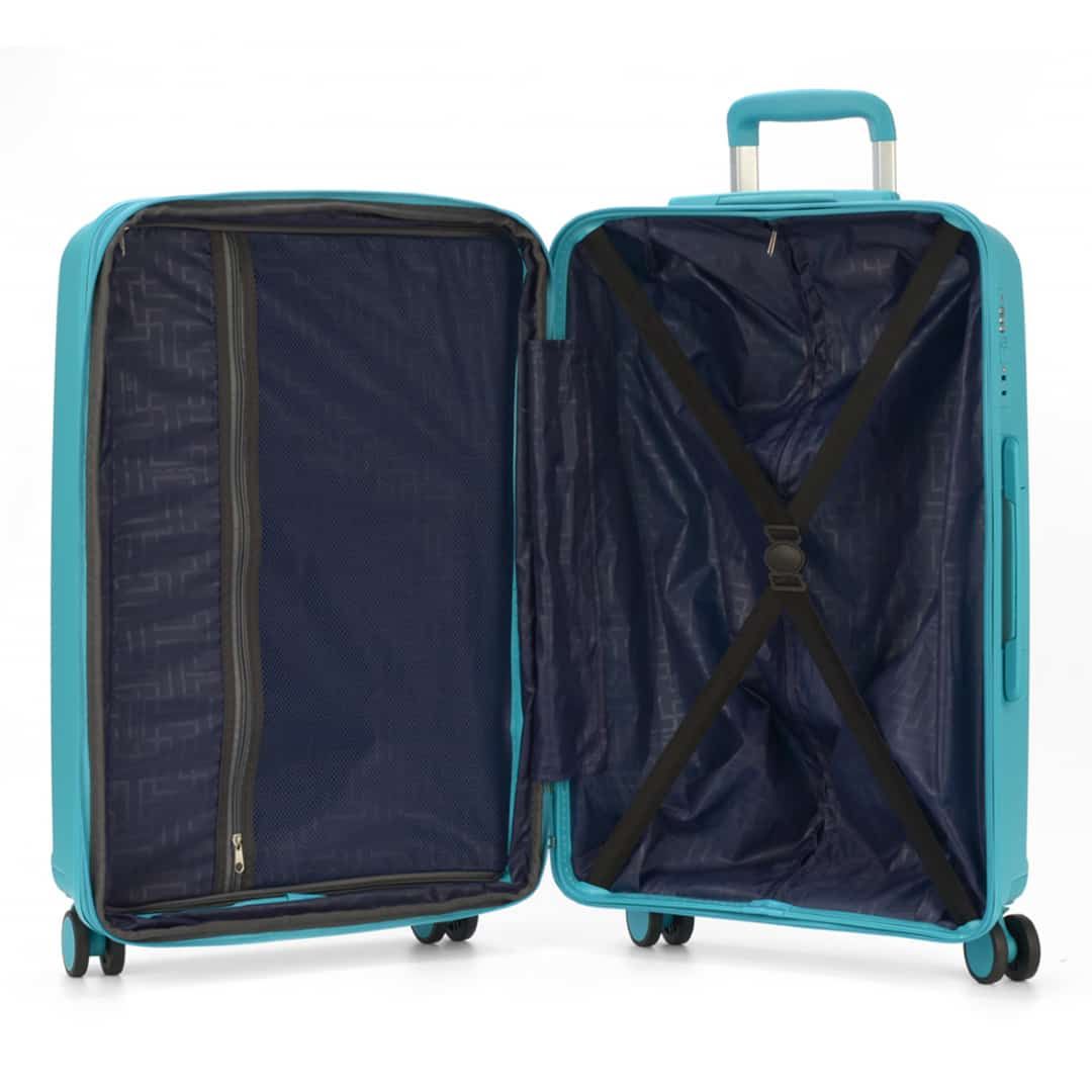 Kit Mala de Viagem 3 Peças em Polipropeleno Granada Verde Acqua com Expansor Kit Mala de Viagem 3 Peças em Polipropeleno Granada Verde Acqua com Expansor
