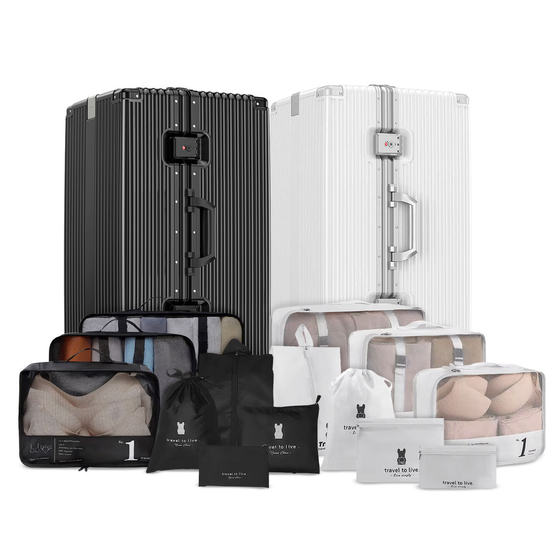 Kit de Mala Pequena 10 kg Holanda Preto e Branco com Organizador de Mala Travel to Live Preto e Branco Kit de Mala Pequena 10 kg Holanda Preto e Branco com Organizador de Mala Travel to Live Preto e Branco