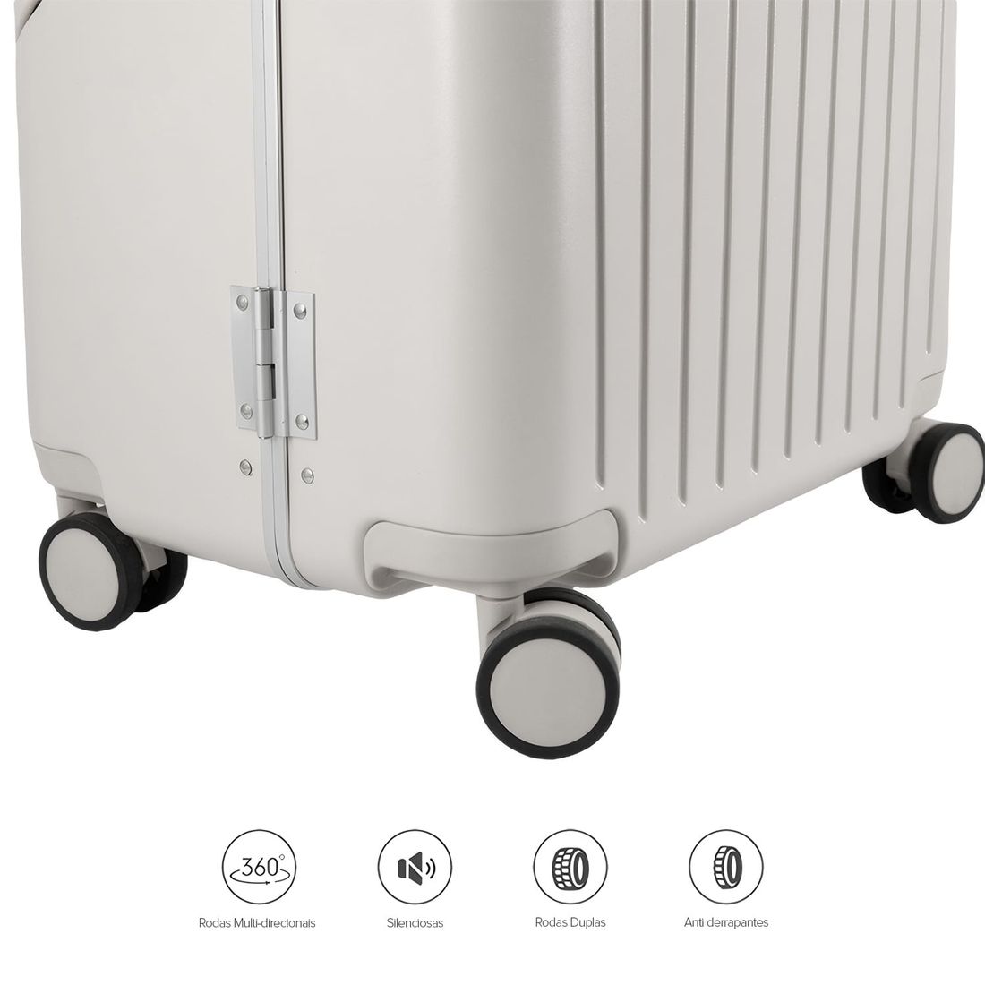 Mala de Viagem Pequena de Bordo 10 kg com Assento Infantil Policarbonato Grécia Maloa Branco Mala de Viagem Pequena de Bordo 10 kg com Assento Infantil Policarbonato Grécia Maloa Branco