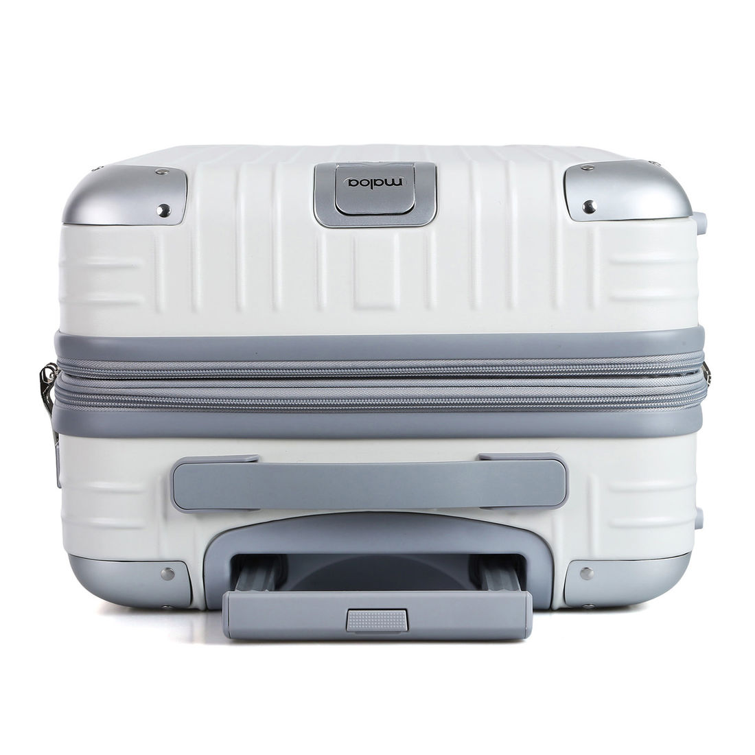 Kit Mala de Bordo 10kg e 23kg  Brasil Maloa Branco PC e ABS com 2 Kits Organizadores Travel To Live Cinza