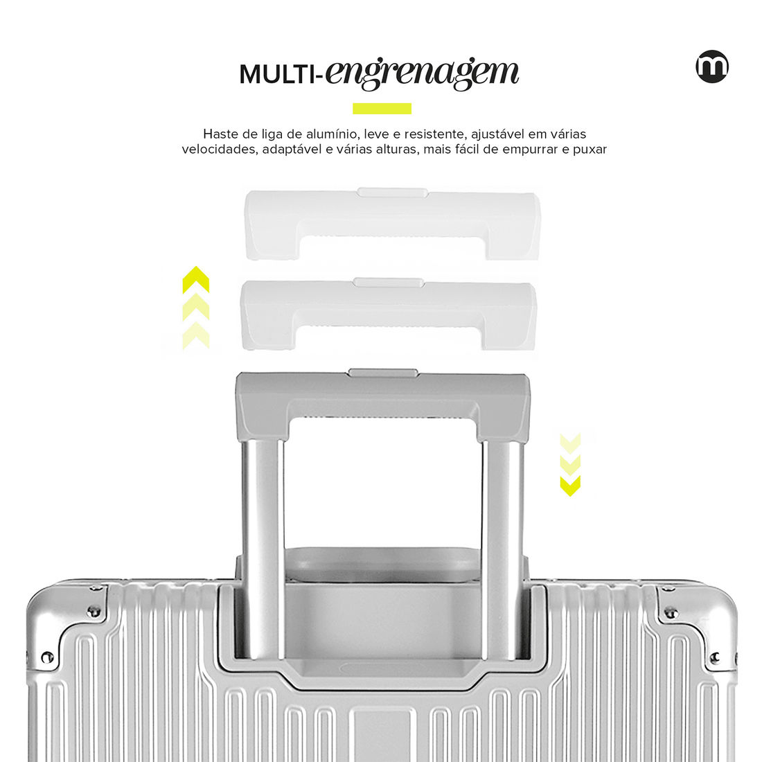 Conjunto Mala de Viagem Grande 32kg Policarbonato ABS Noruega Maloa Prata Conjunto Mala de Viagem Grande 32kg Policarbonato ABS Noruega Maloa Prata