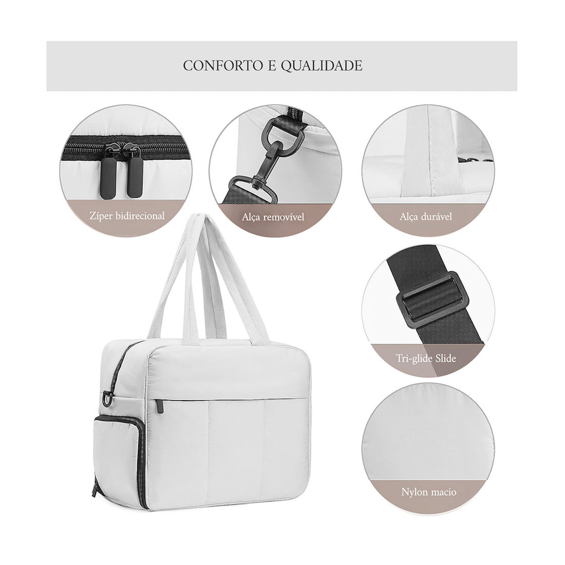 Kit de Viagem Confort Bag 3 Peças Maloa Branco Kit de Viagem Confort Bag 3 Peças Maloa Branco