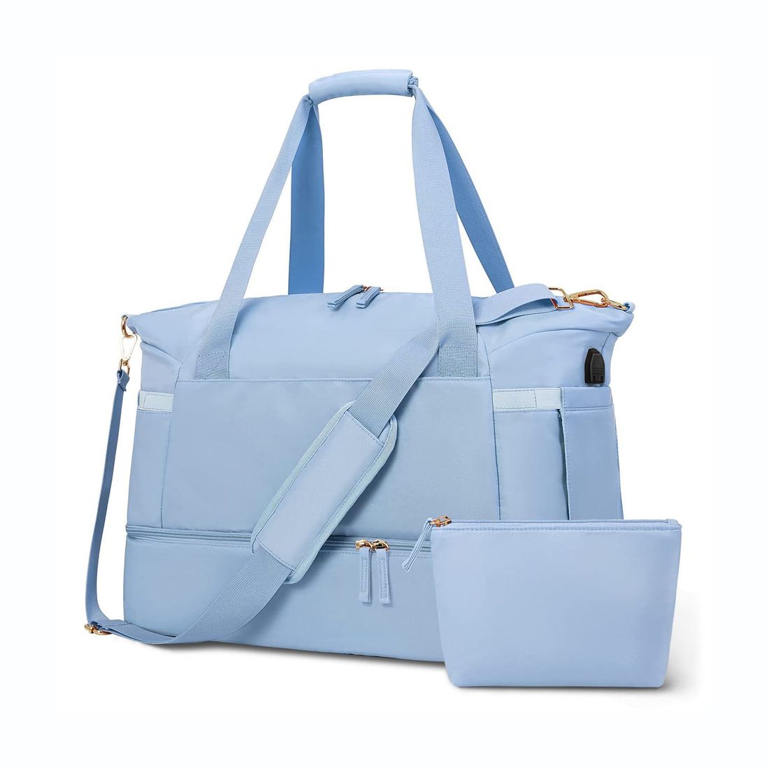 Kit de Mala Pequena de Bordo Porto Azul e Amarelo, Bolsa Journey Azul e Bege com Organizador Porta Sapato Turquesa e Bege Kit de Mala Pequena de Bordo Porto Azul e Amarelo, Bolsa Journey Azul e Bege com Organizador Porta Sapato Turquesa e Bege