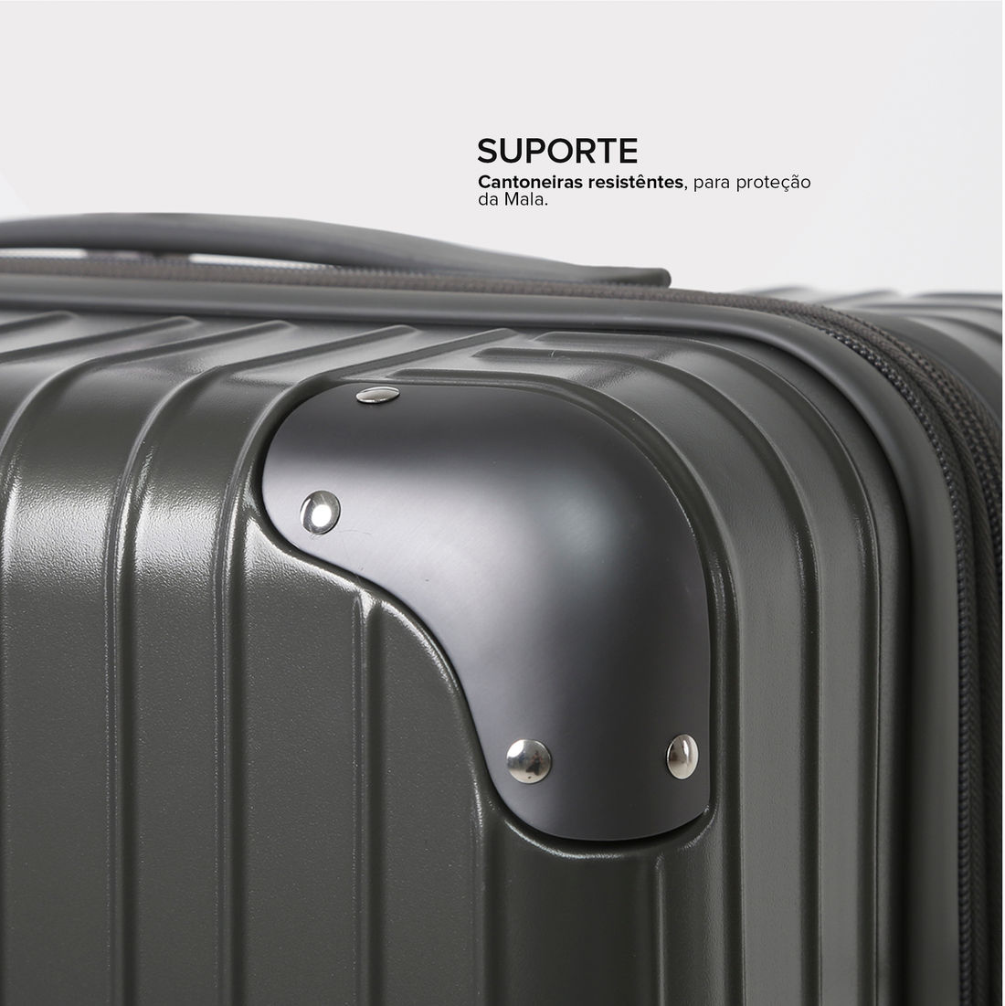 Mala de Viagem Pequena de Bordo 10kg ABS Policarbonato com Expansor Brasil Maloa Chumbo