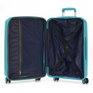 Mala de Viagem Pequena de Bordo 10kg de Bordo em Polipropileno Granada Verde Acqua com Expansor