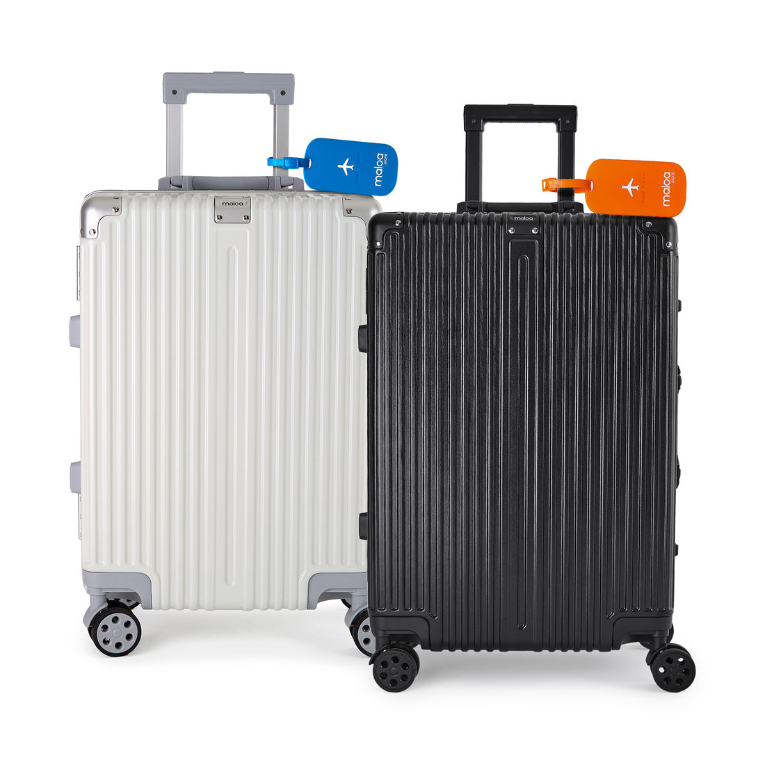 Kit de Mala Pequena de Bordo Noruega Preta e Branca com Tag Good Travel Azul e Laranja Kit de Mala Pequena de Bordo Noruega Preta e Branca com Tag Good Travel Azul e Laranja