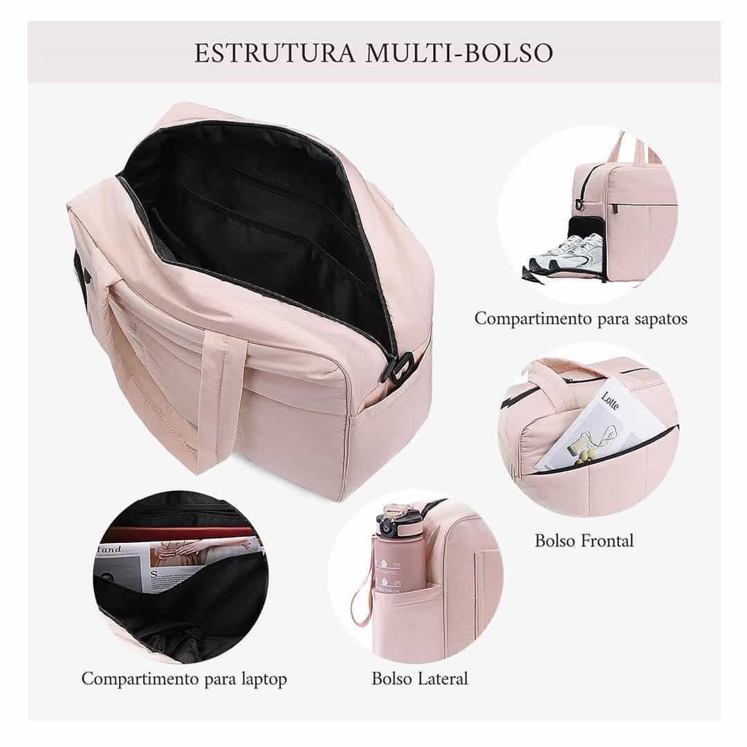 Kit Mochila e Bolsa Confort Bag Multifuncional Maloa Rose