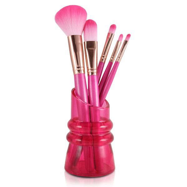 Kit De 5 Pincéis Com Suporte Pink
