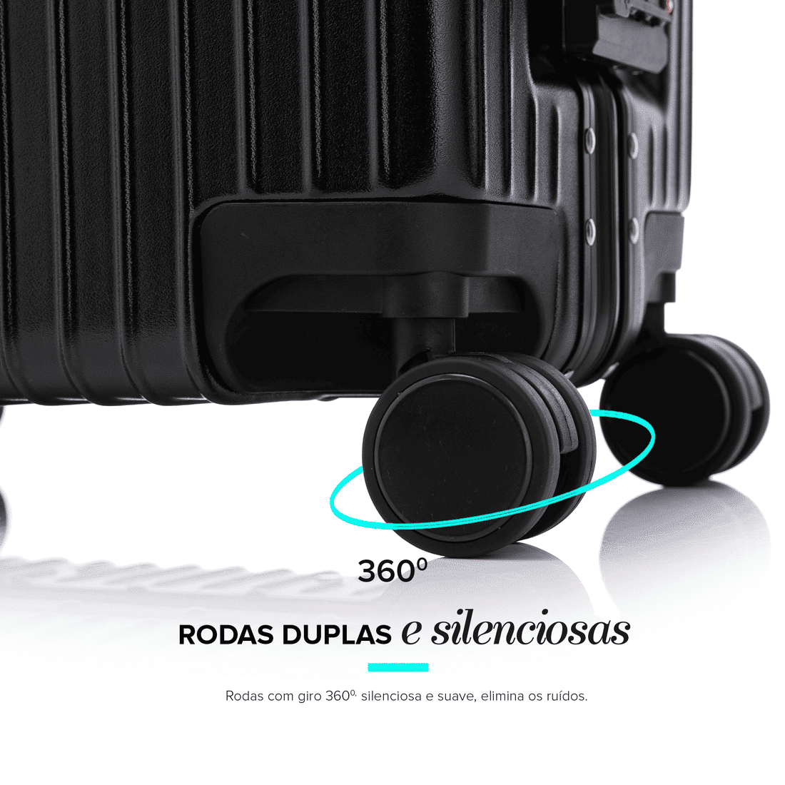 Kit de Viagem com 3 Peças e Frasqueira ABS Policarbonato Toronto Maloa Preto