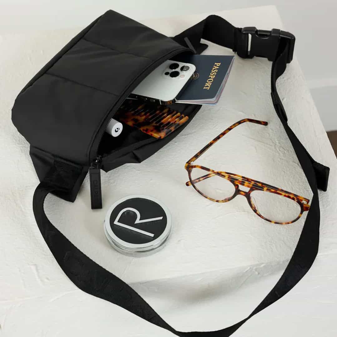 Kit de Mala Media 23 kg e Grande 32 kg Brasil Preto, Mochila e Pochete Confort Preto