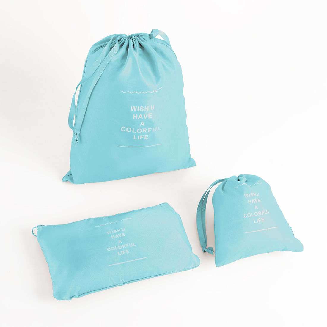 Kit Organizador Colorful Life, Organizador Porta Sapato Turquesa e Kit Frasco 9 Peças Celeste