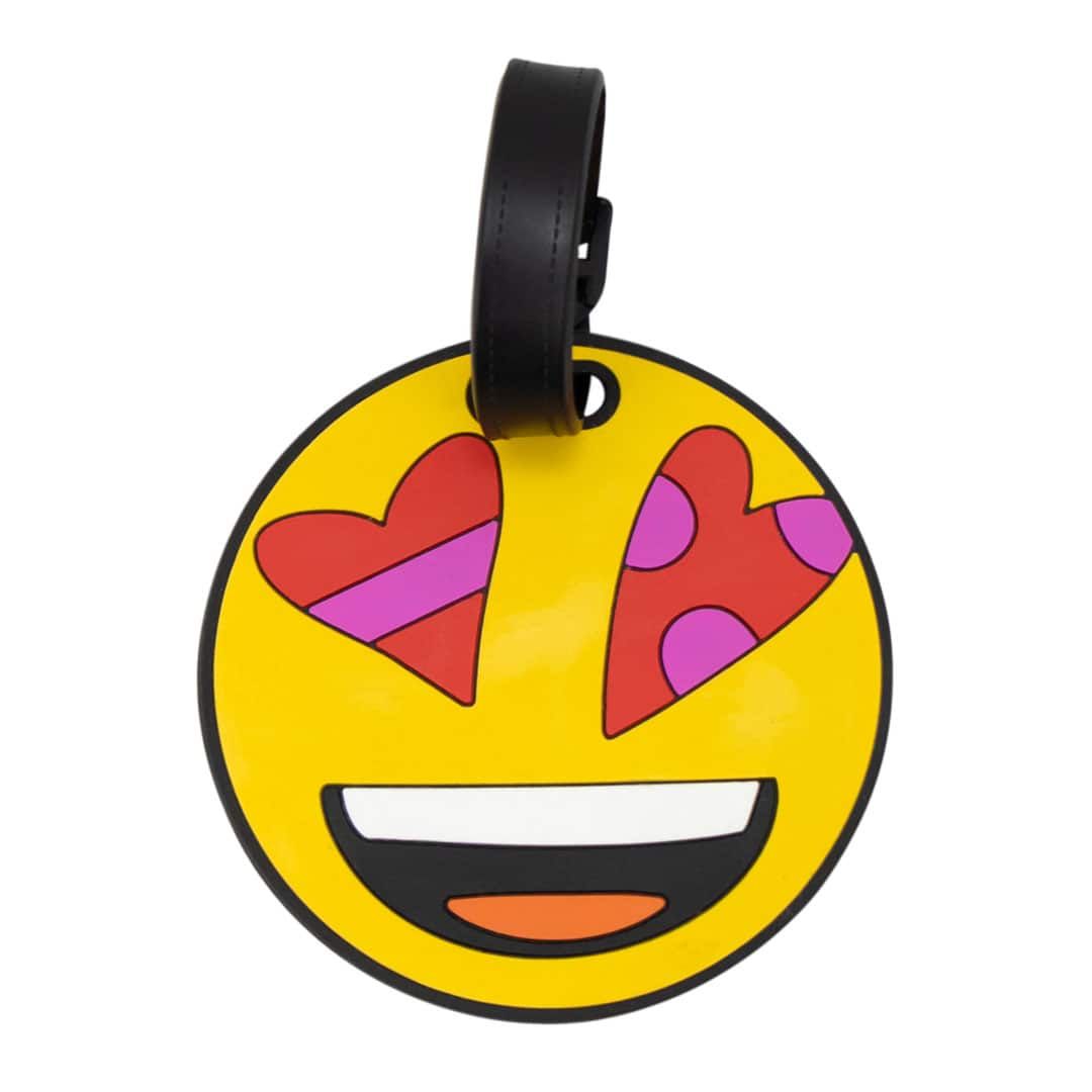 Tag Identificador de Bagagem para Malas de Viagem Emoji By Romero Smile Coração