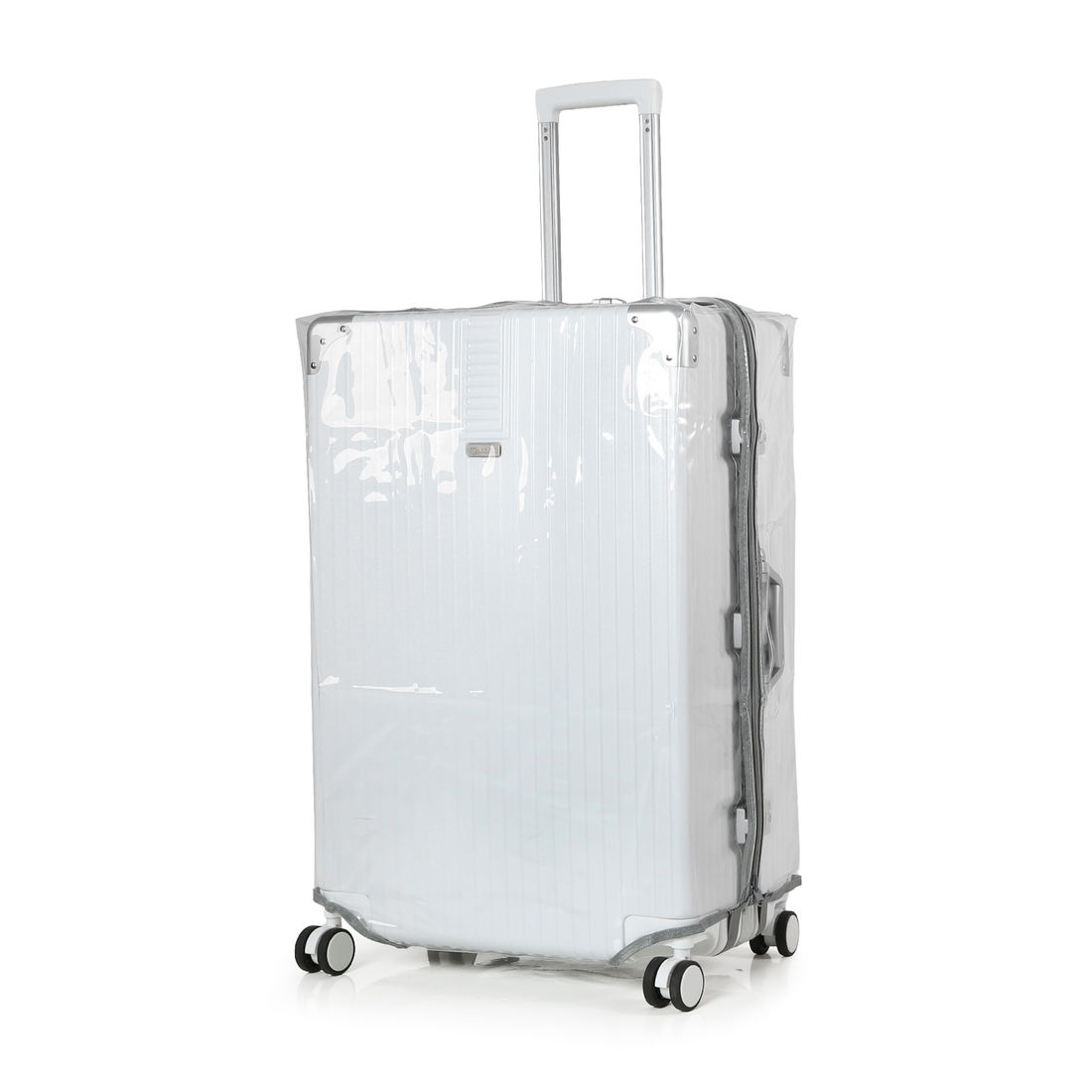 Compre Mala de Viagem Toronto Branco Grande 32kg em ABS Policarbonato e Ganhe Frasqueira e Capa Transparente