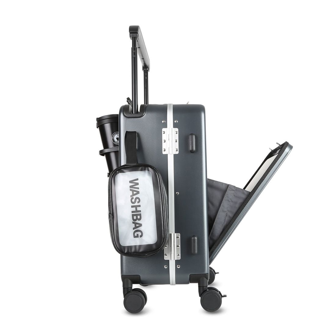 Mala de Viagem Pequena de Bordo 10 kg em Policarbonato Barcelona Maloa Chumbo Mala de Viagem Pequena de Bordo 10 kg em Policarbonato Barcelona Maloa Chumbo