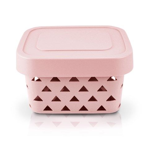 Cesto Organizador Loft Com Tampa Pequena Rosa Cesto Organizador Loft Com Tampa Pequena Rosa