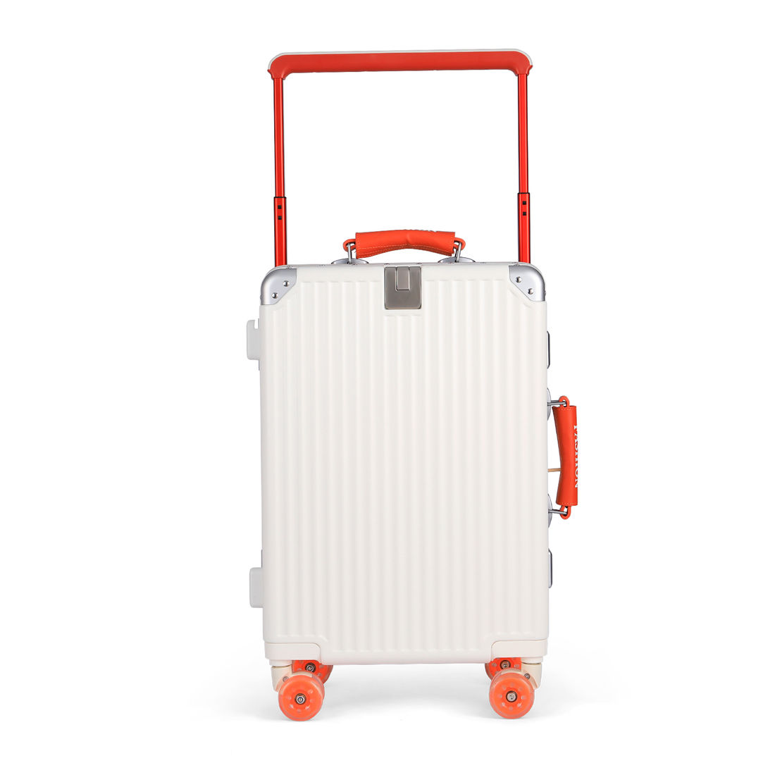 Kit Malas de Bordo 10kg Veneza Maloa Branco e Preto em Policarbonato com Kit Organizador 7 Peças Bege