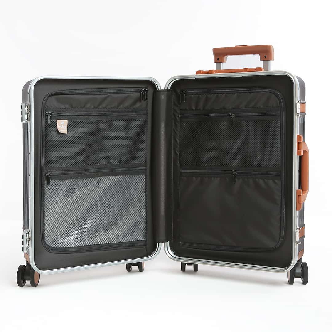 Conjunto Mala de Viagem Pequena de Bordo 10kg Policarbonato Roma e Maletas Porta Taças de Vinho para Viagem Maloa