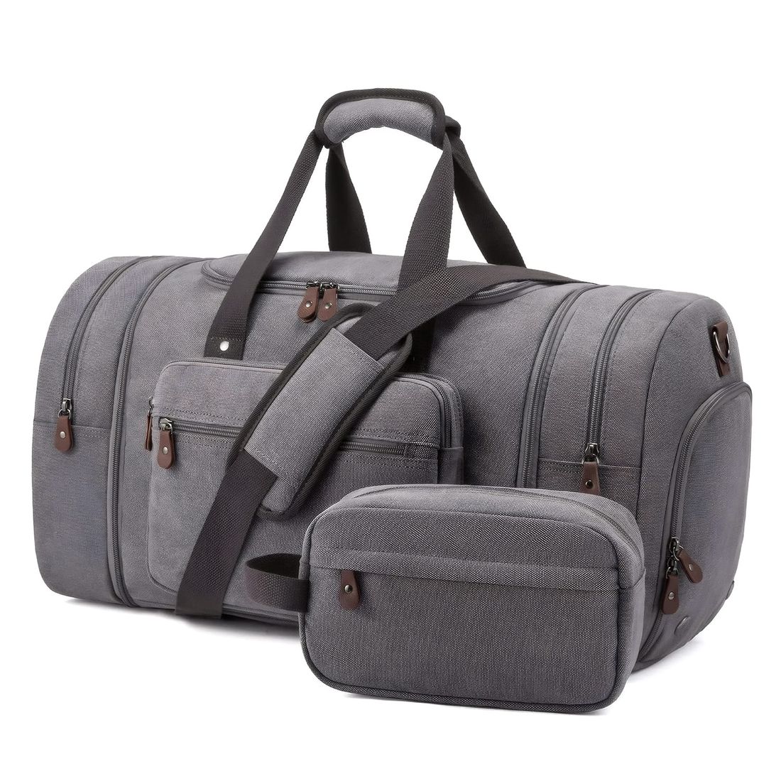 Bolsa de Viagem com Expansor Canvas Duffel Bags Cinza Bolsa de Viagem com Expansor Canvas Duffel Bags Cinza