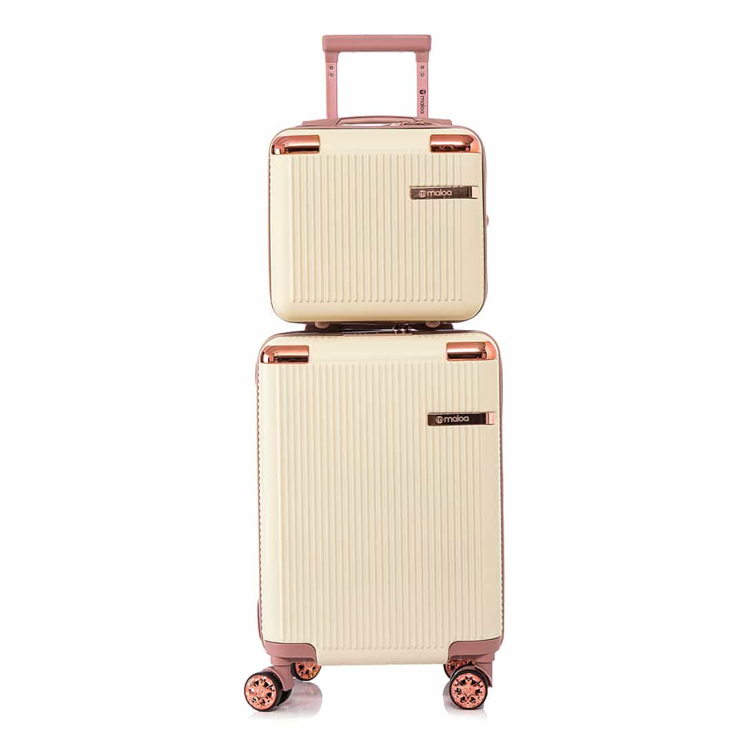 Conjunto de Mala Pequena de Bordo 10kg e Frasqueira Croácia Maloa Bege