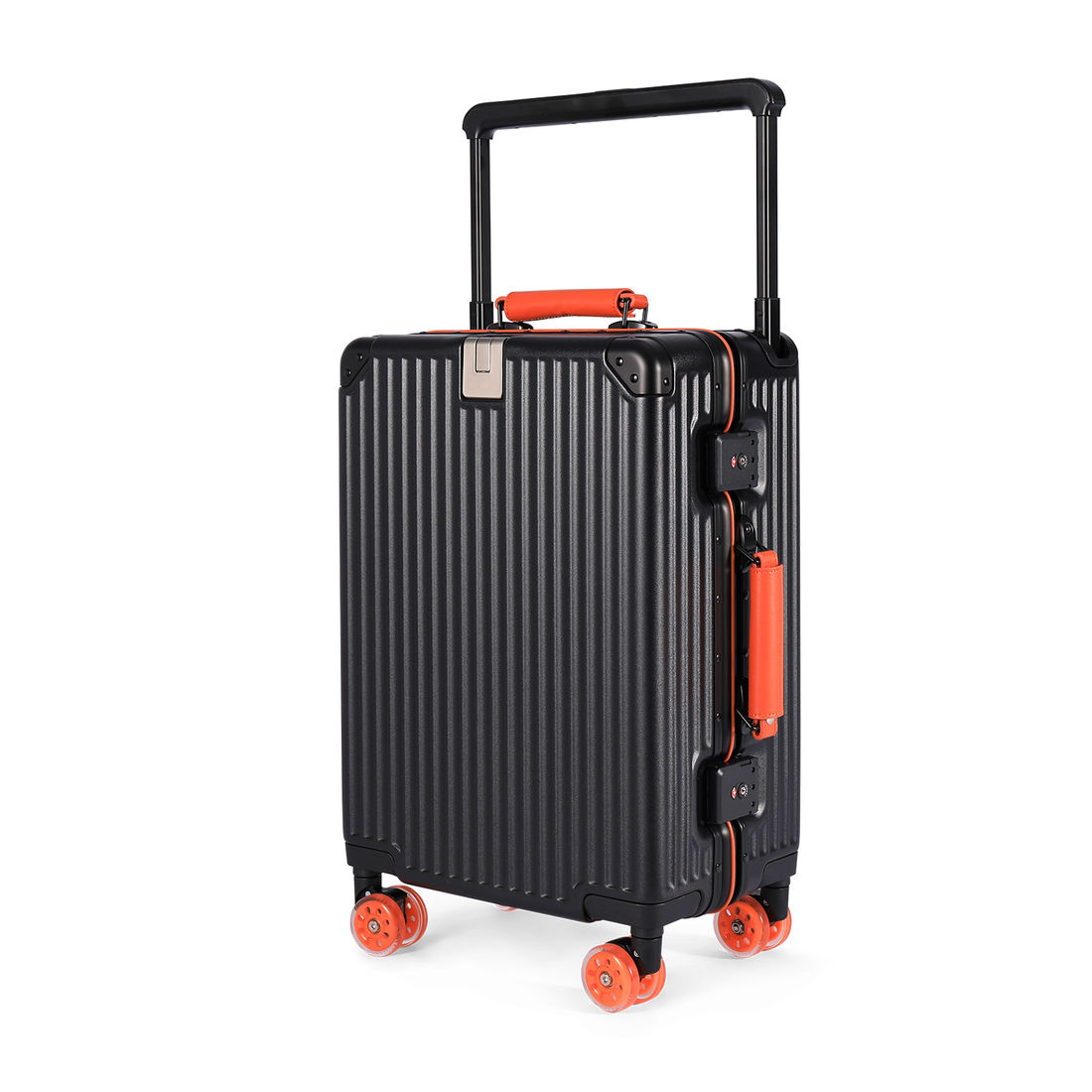 Kit Malas de Bordo 10kg Veneza Maloa Branco e Preto em Policarbonato com Kit Organizador 7 Peças Bege