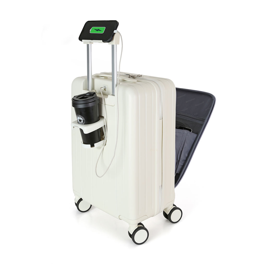 Mala de Viagem Pequena de Bordo 10 kg Policarbonato Cuba Maloa Bege