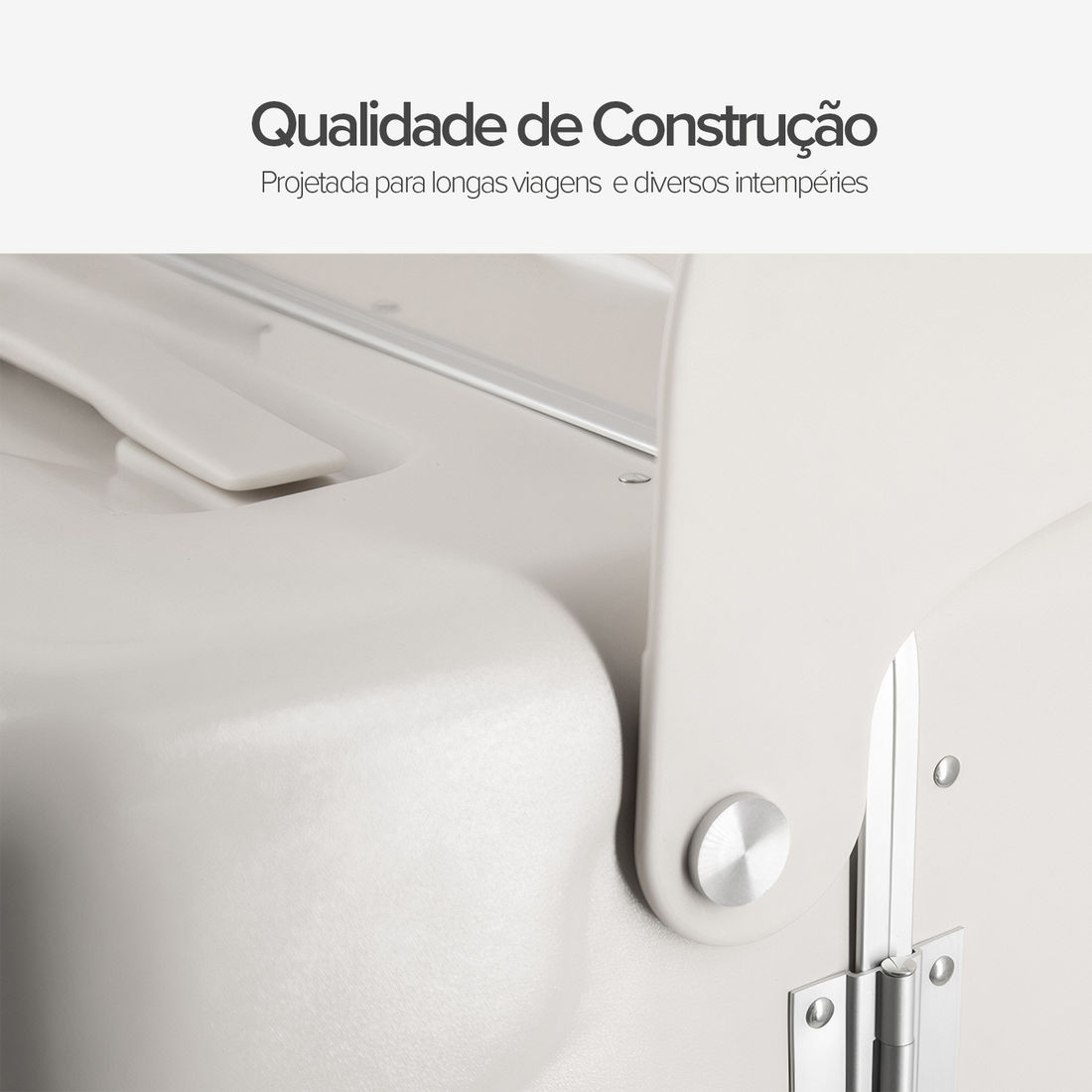 Kit Mala de Assento Grécia Media 23 kg Branca, Bolsa Confort e Tag Good Travel Branca