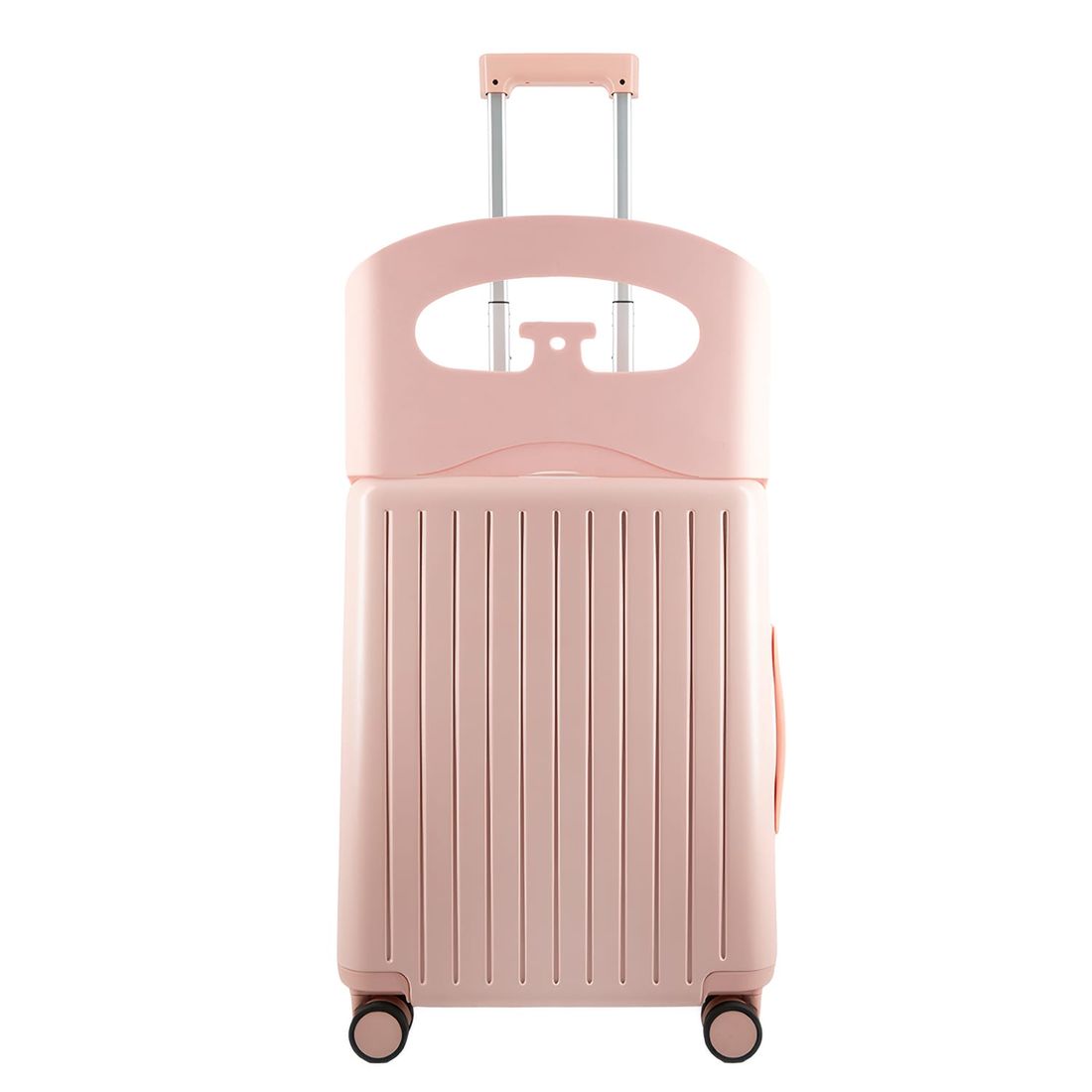 Kit Mala de Assento Grécia Media 23 kg Rosa, Bolsa Confort e Tag Good Travel Rosa