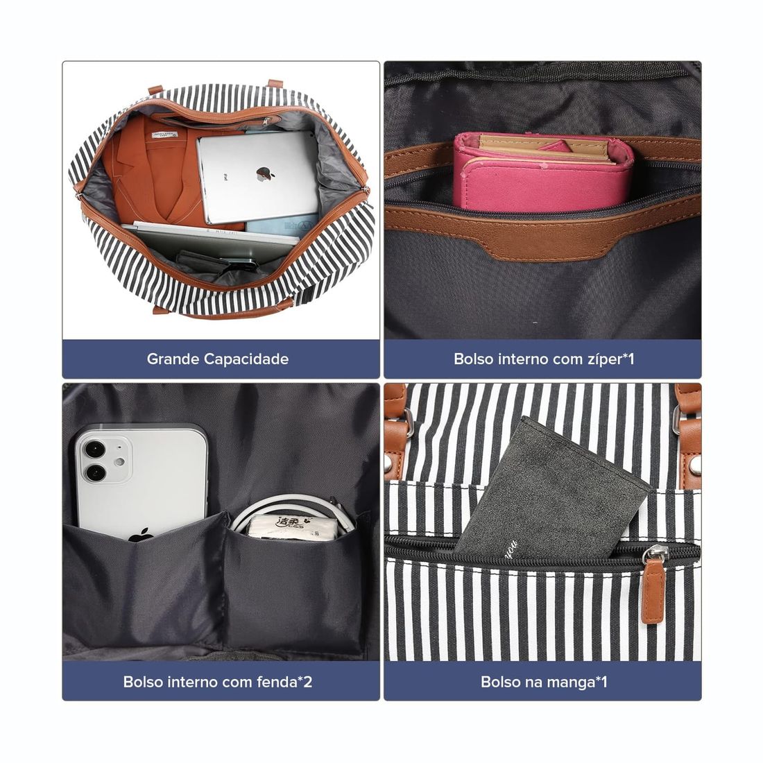 Bolsa de Viagem em Poliéster Horizon Listas