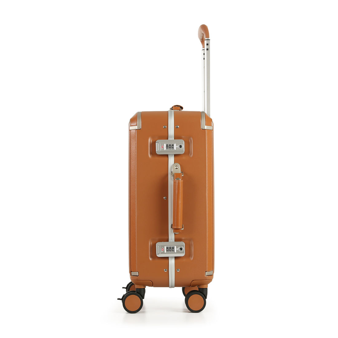 Kit  Malas de Bordo 10kg Vienna Marrom e Capri Preto em Policarbonato com Tags de Identificação Premium