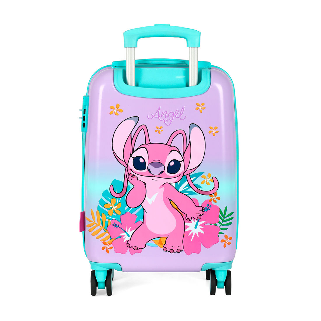 Mala de Viagem Pequena de Bordo 10kg Policarbonato Stitch e Angel Flowers
