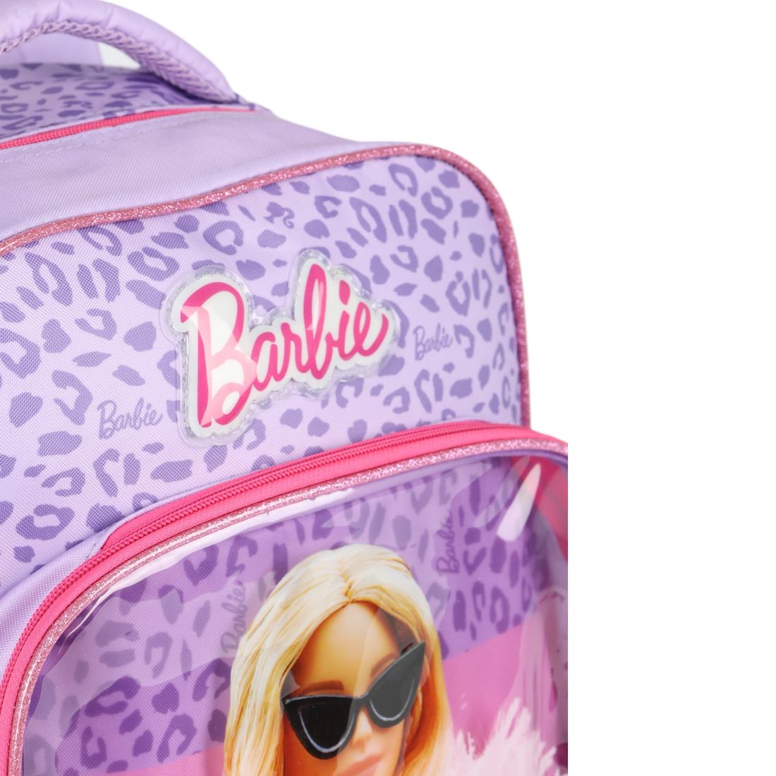 Conjunto de Mala de Bordo 10 kg e Mochila Infantil Barbie Pink