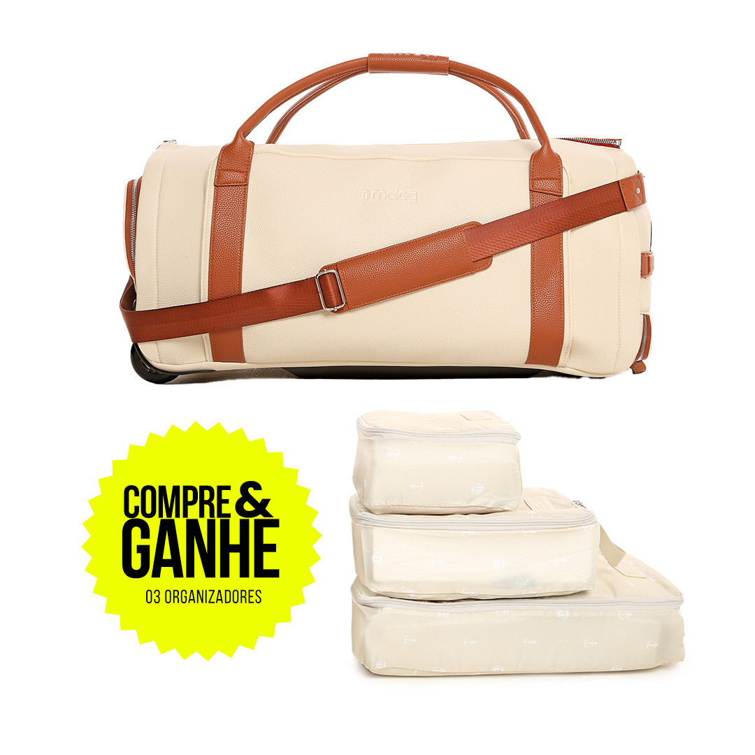 Bolsa de Viagem Executiva Multifuncional 9 em 1 Maloa Bege Bolsa de Viagem Executiva Multifuncional 9 em 1 Maloa Bege