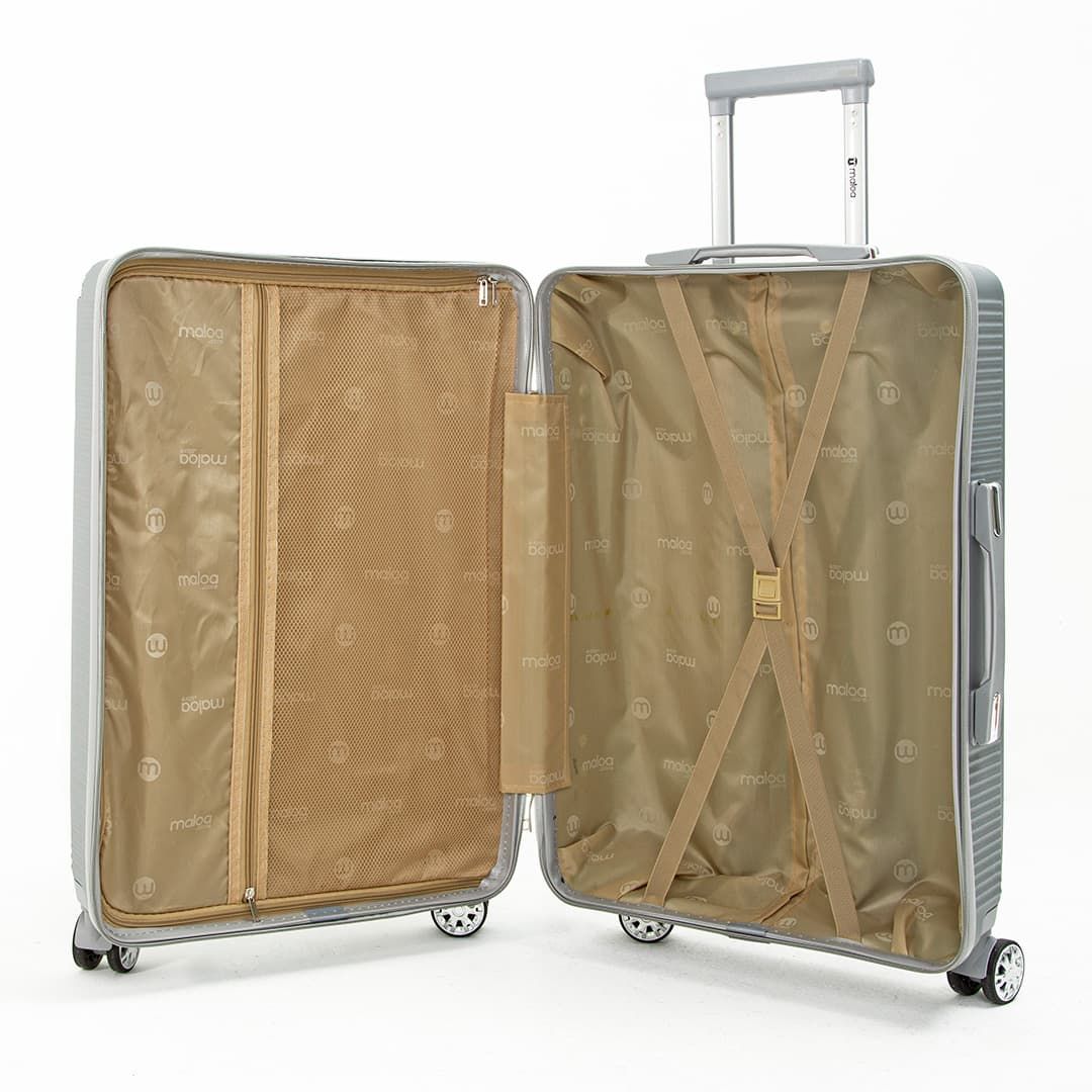 Compre Mala de Viagem Croácia Prata Grande 32kg em ABS e Ganhe Frasqueira Compre Mala de Viagem Croácia Prata Grande 32kg em ABS e Ganhe Frasqueira