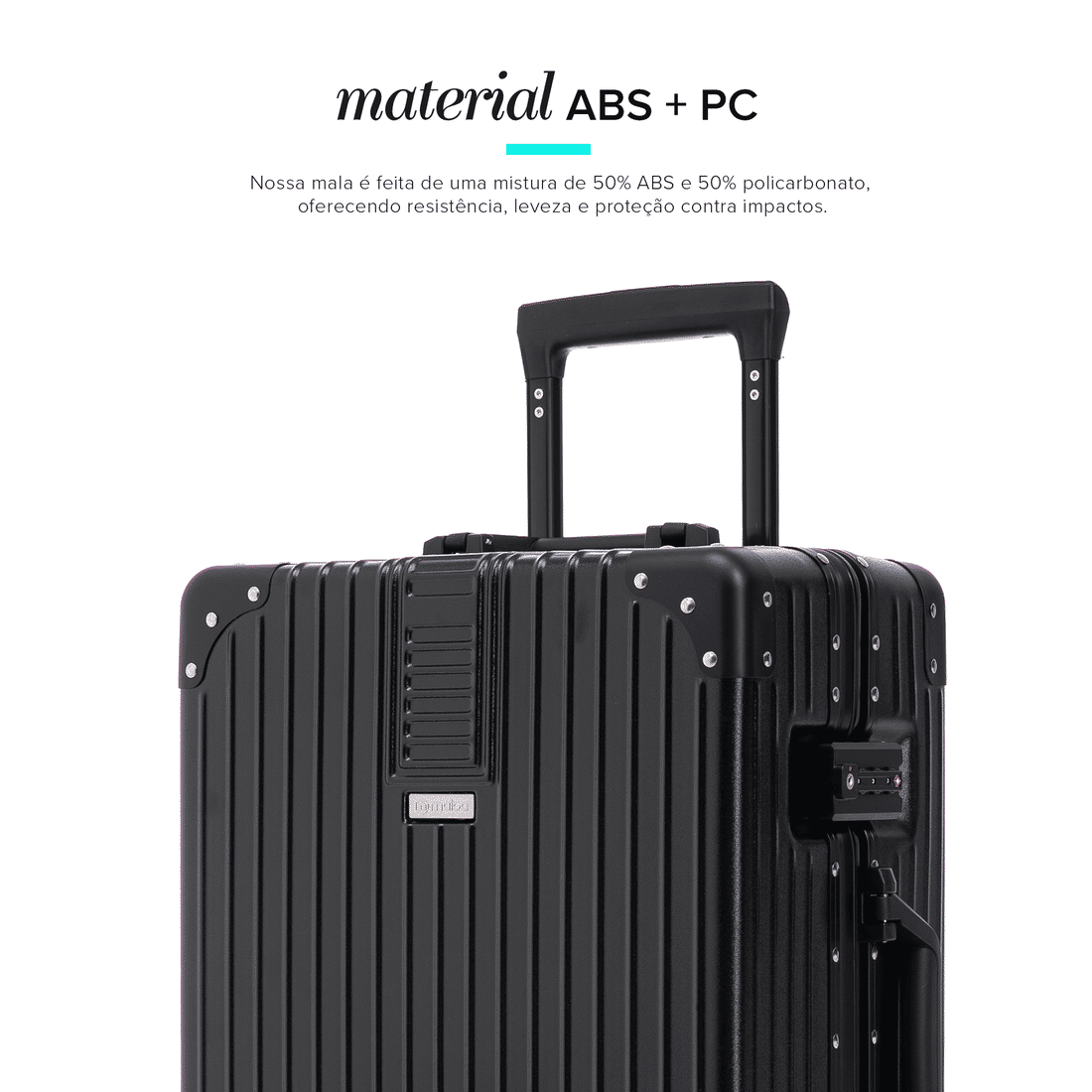 Mala de Viagem Media 23 kg ABS Policarbonato Toronto Maloa Preto