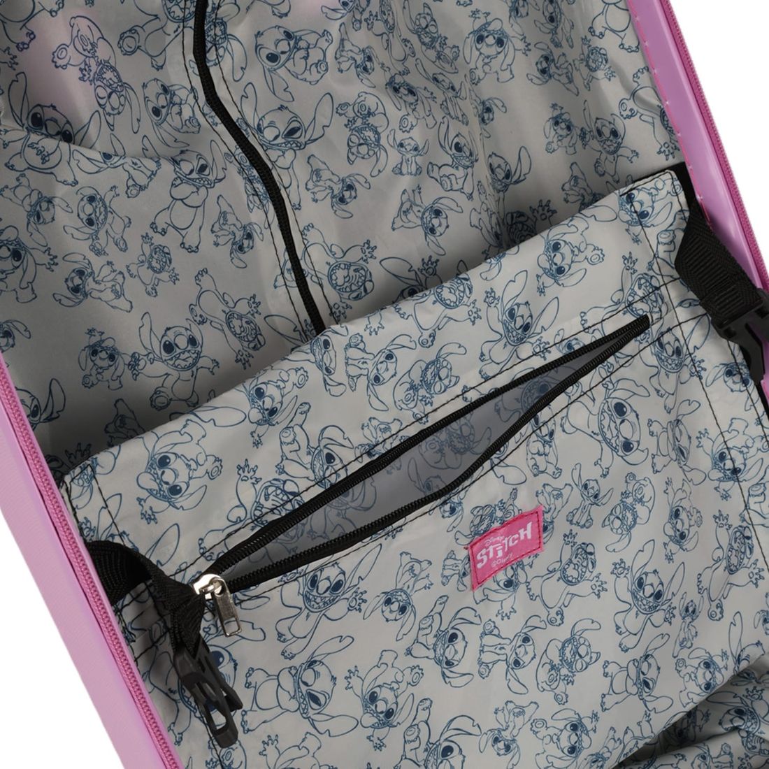 Mala de Viagem Pequena de Bordo em ABS Stitch Azul-Rosa Mala de Viagem Pequena de Bordo em ABS Stitch Azul-Rosa