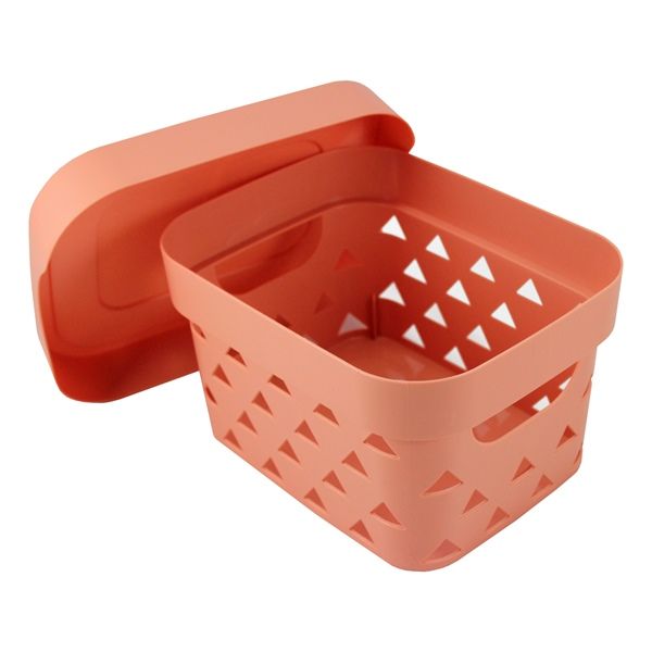 Cesto Organizador Loft Com Tampa Pequena Salmão
