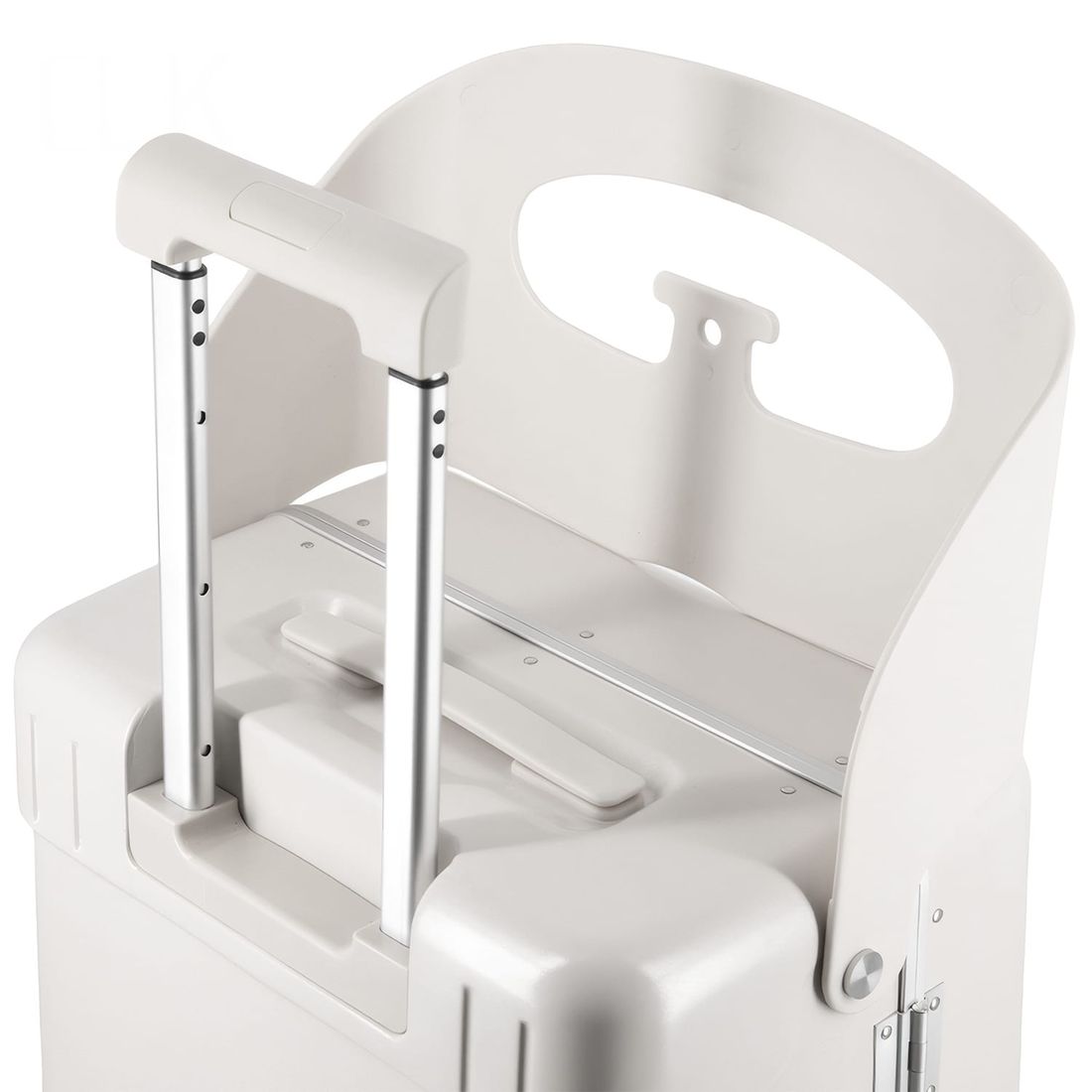 Mala de Viagem Pequena de Bordo 10 kg com Assento Infantil Policarbonato Grécia Maloa Branco Mala de Viagem Pequena de Bordo 10 kg com Assento Infantil Policarbonato Grécia Maloa Branco