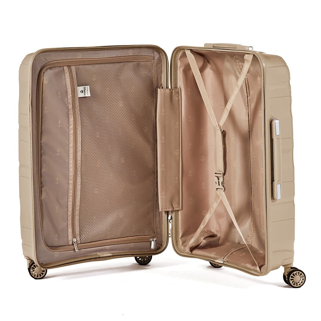 Mala de Viagem Pequena de Bordo 10Kg em Polipropileno Ibiza Maloa Champanhe