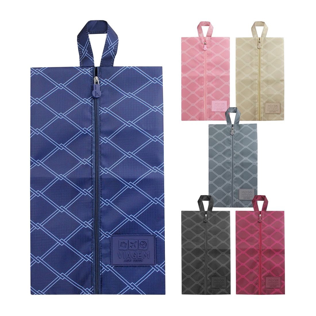 Bolsa Porta Sapato Listras Rosa